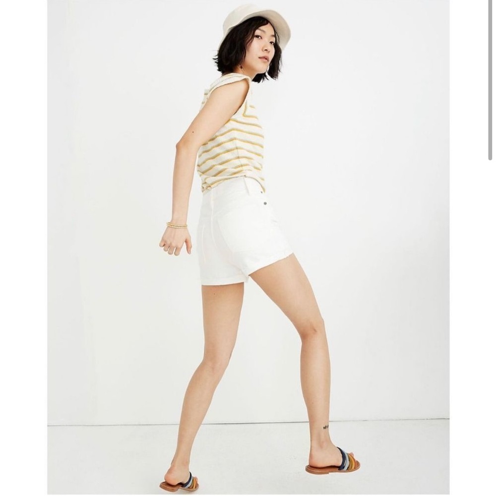 Madewell High Rise White Denim Cutoff Shorts